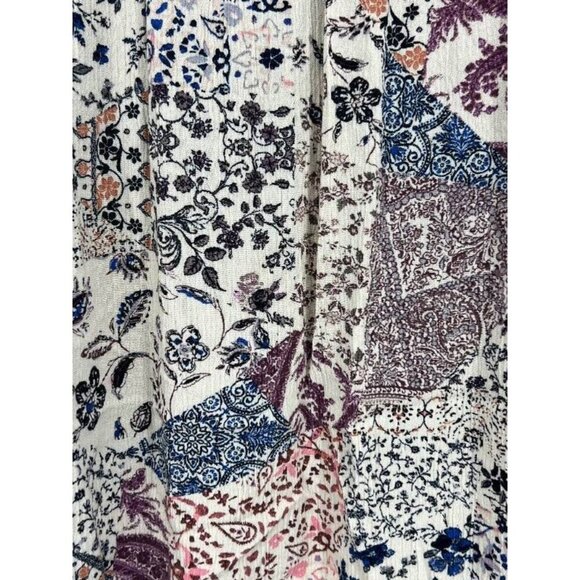 Knox Rose Women Boho Blouse Top Size Large L Pink Floral Long Sleeve V-Neck EUC - Picture 6 of 8